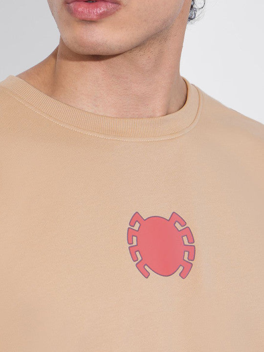 Biege Friendly Neighborhood Spider Oversized Tee🕷️
