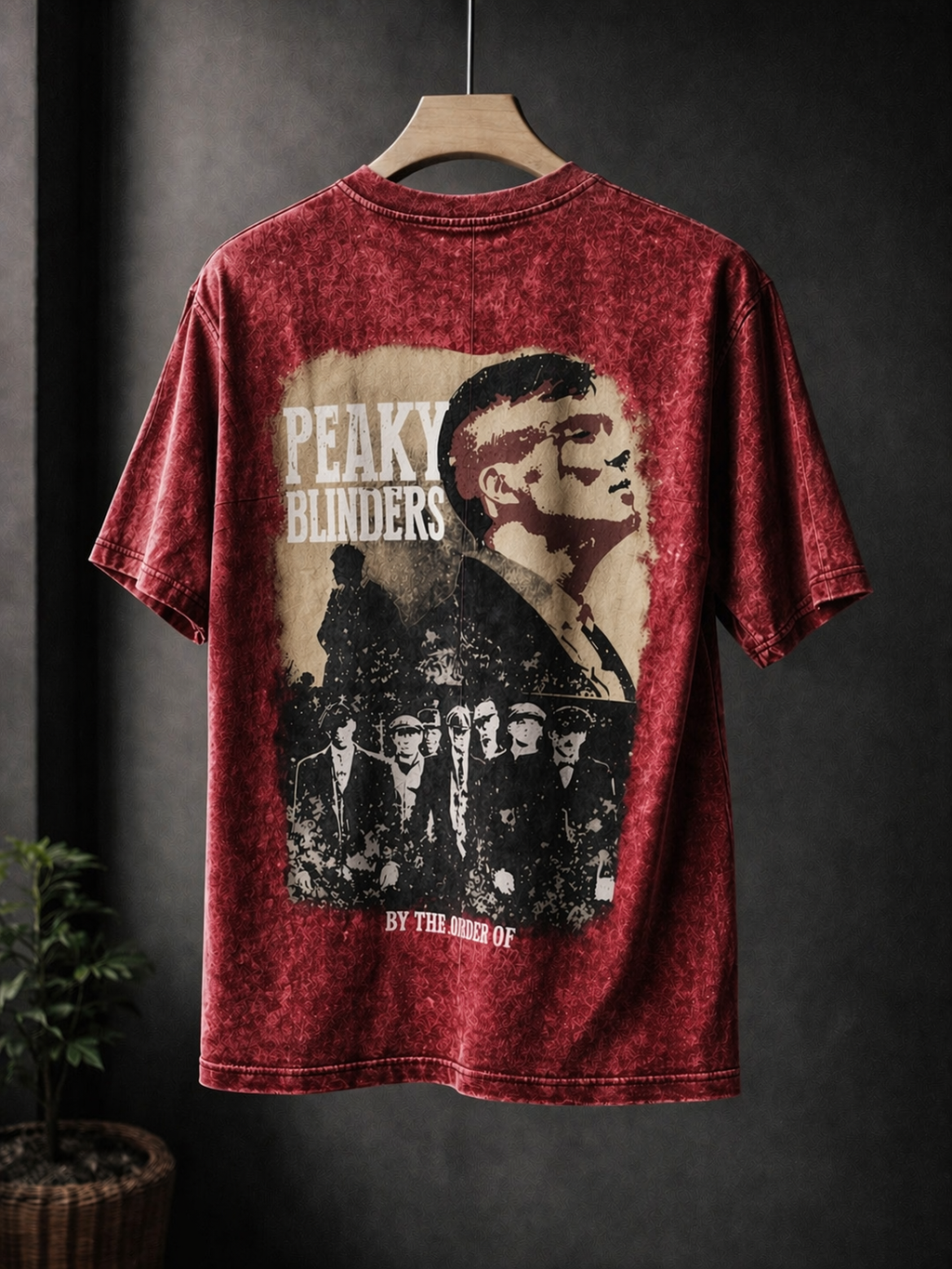 Peaky Blinders Red Acid Wash Oversized T-Shirt🚬