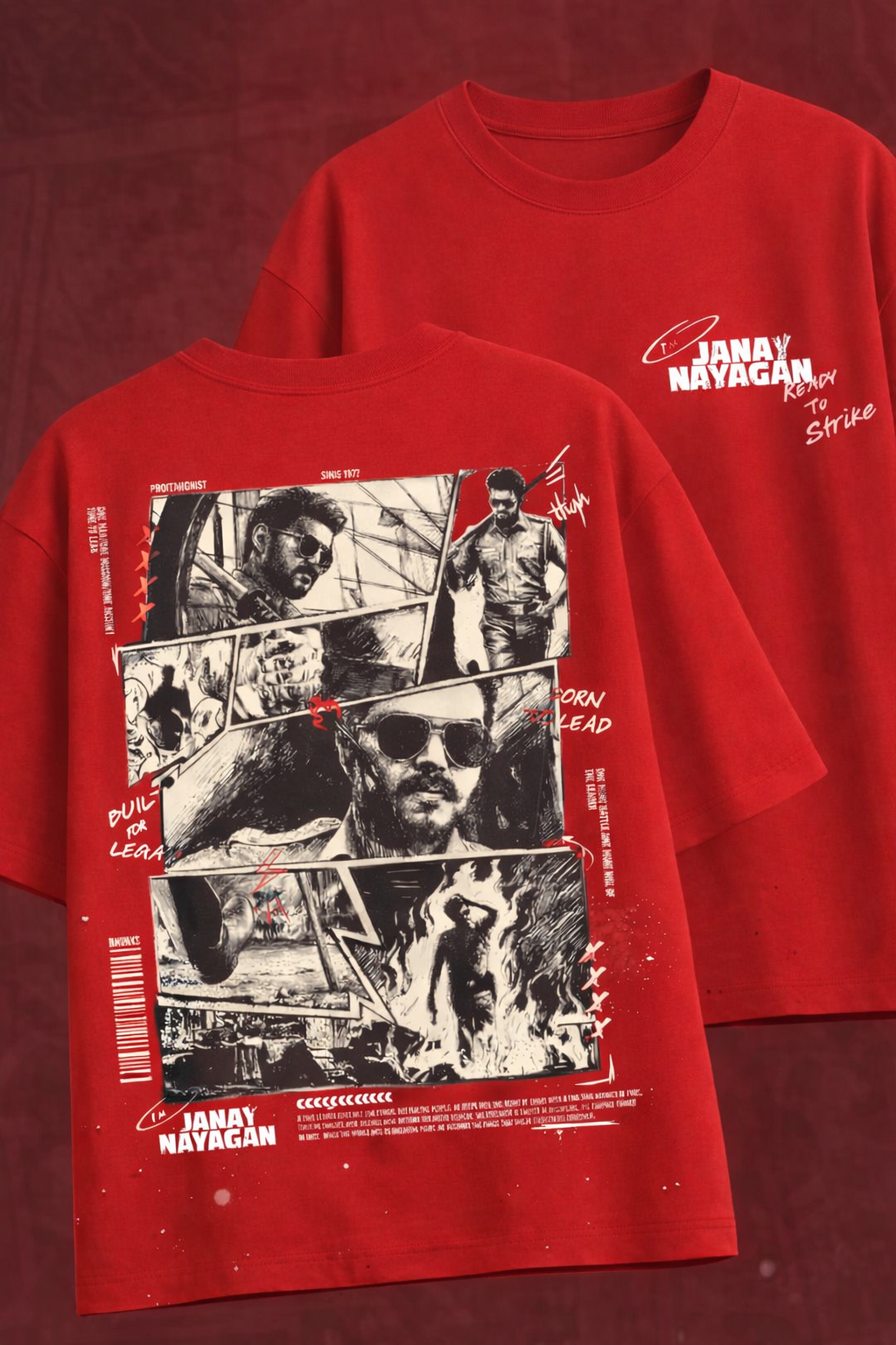 Jananayagan Red Oversized Comical Style 💭