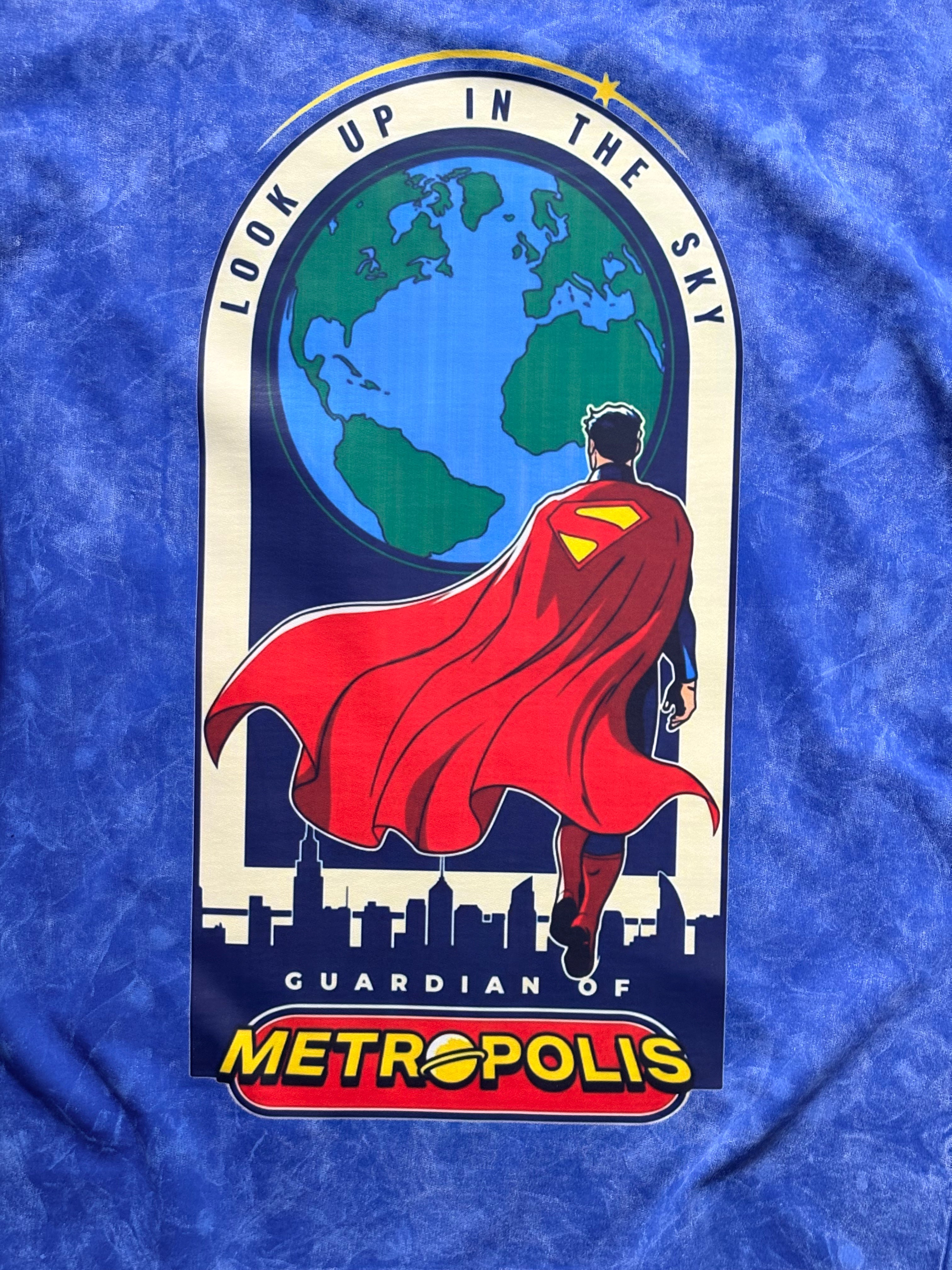 Superman Blue Acid Wash Oversized Tee🦸‍♂️