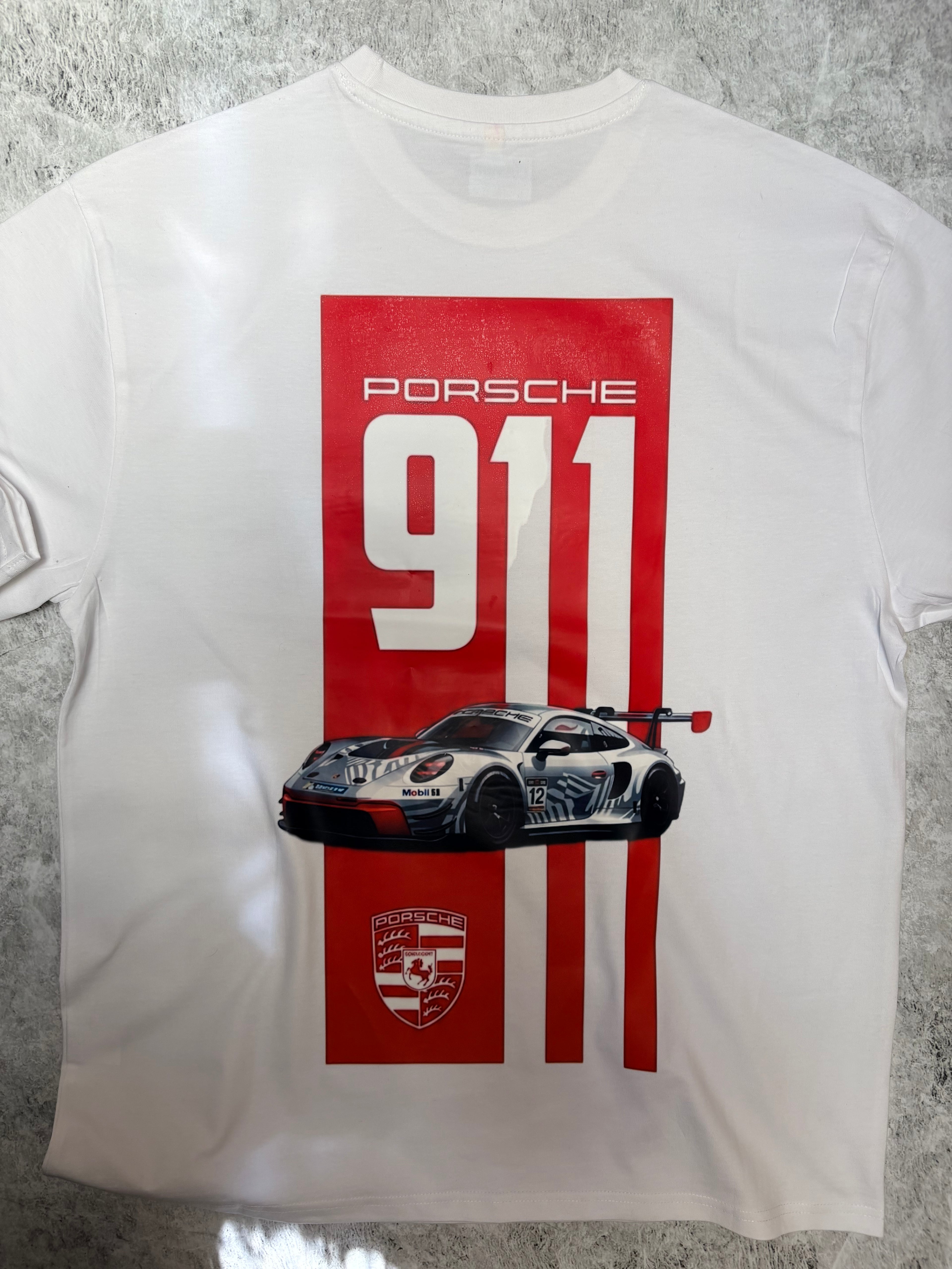 Porsche 911 White T-Shirt – 240 GSM