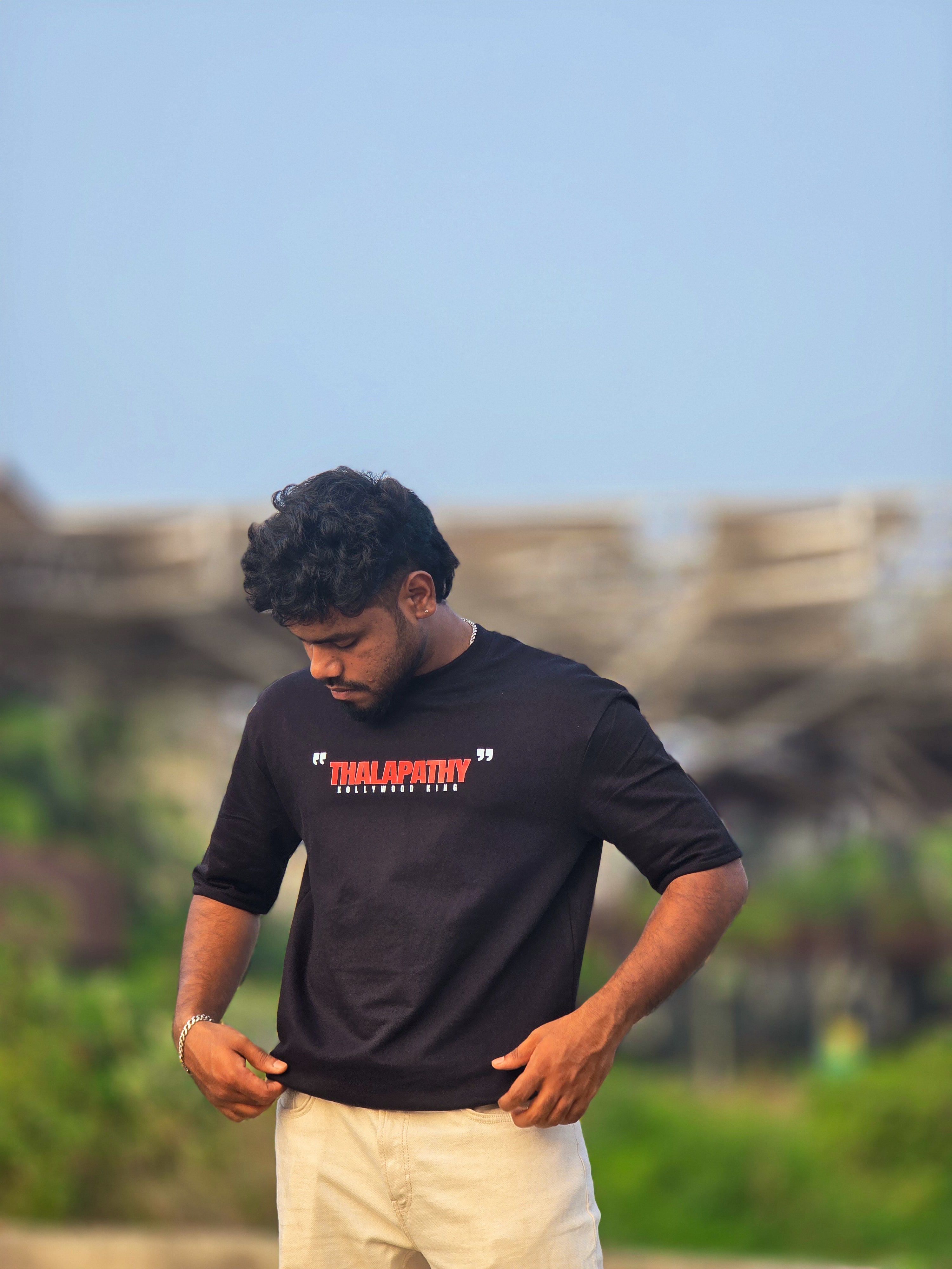 🖤 Thalapathy Tribute Oversized Premium Cotton T-Shirt