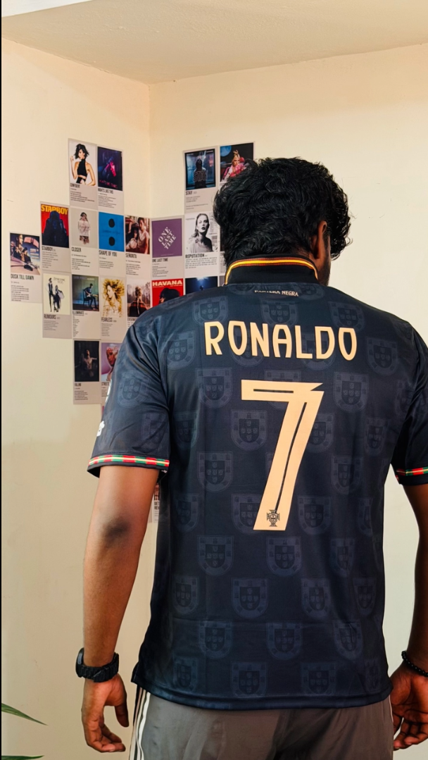 IMPORTED PREMIUM QUALITY PORTUGAL BLACK - SPECIAL EDITION JERSEY & SHORTS SET ⚽