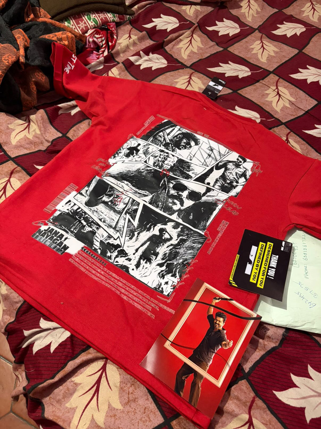 Jananayagan Red Oversized Comical Style 💭