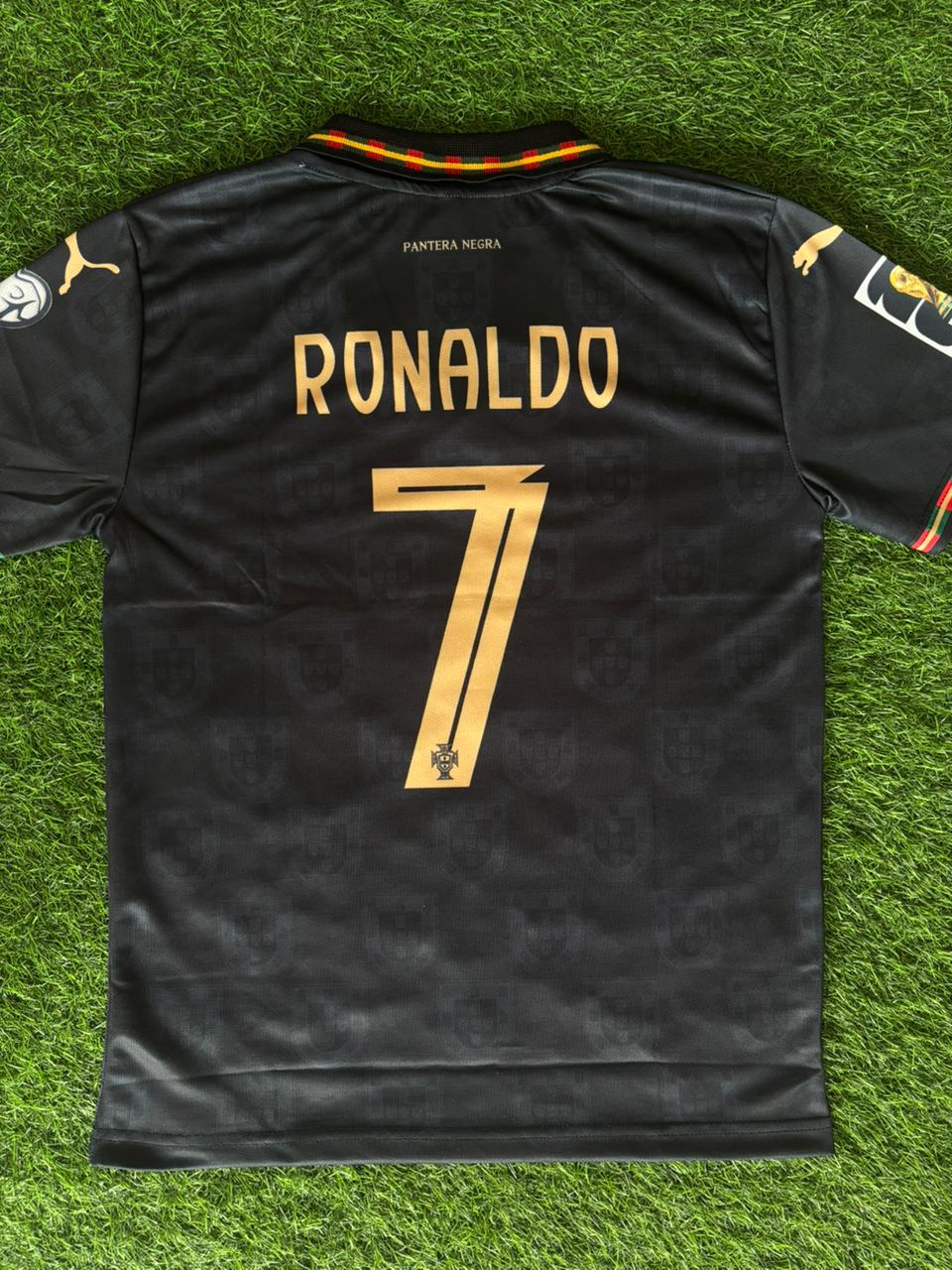 ⚫🐆 PORTUGAL 60 YEARS ANNIVERSARY BLACK PANTHER JERSEY – RONALDO VERSION