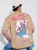 Biege Friendly Neighborhood Spider Oversized Tee🕷️