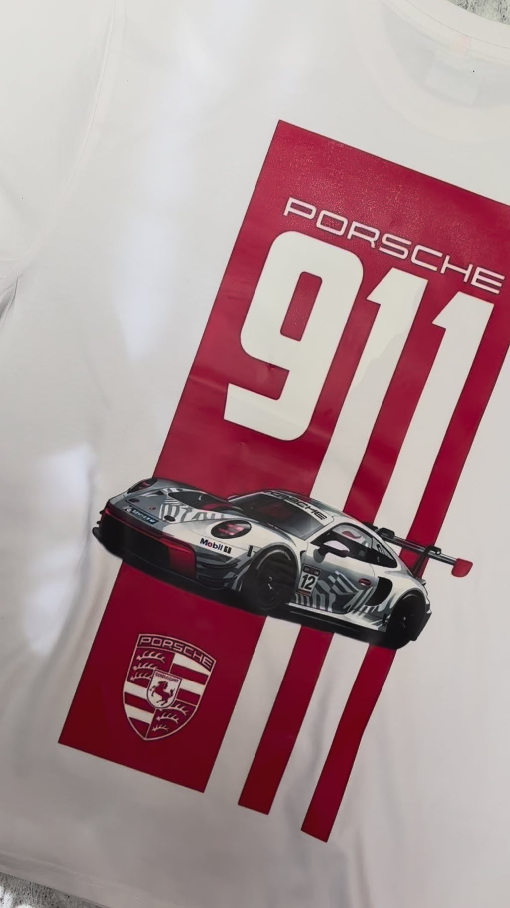 Porsche 911 White T-Shirt – 240 GSM
