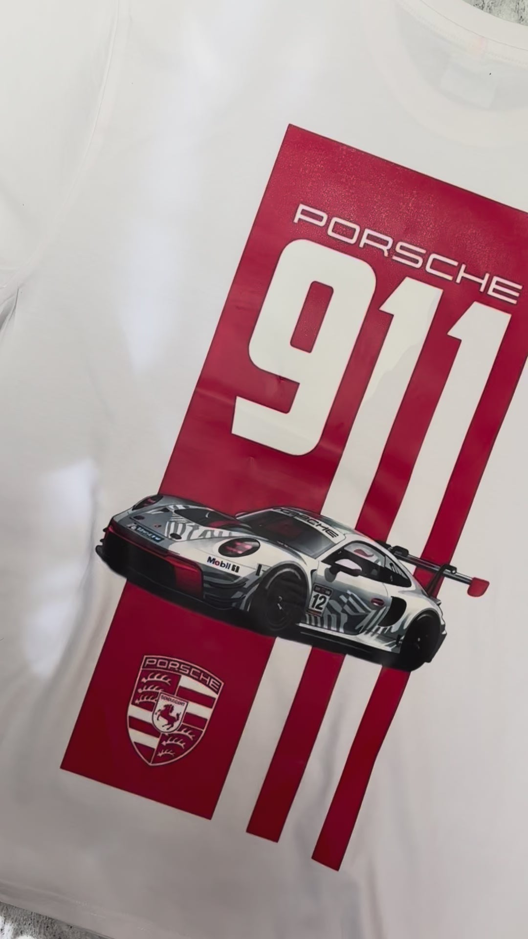 Porsche 911 White T-Shirt – 240 GSM