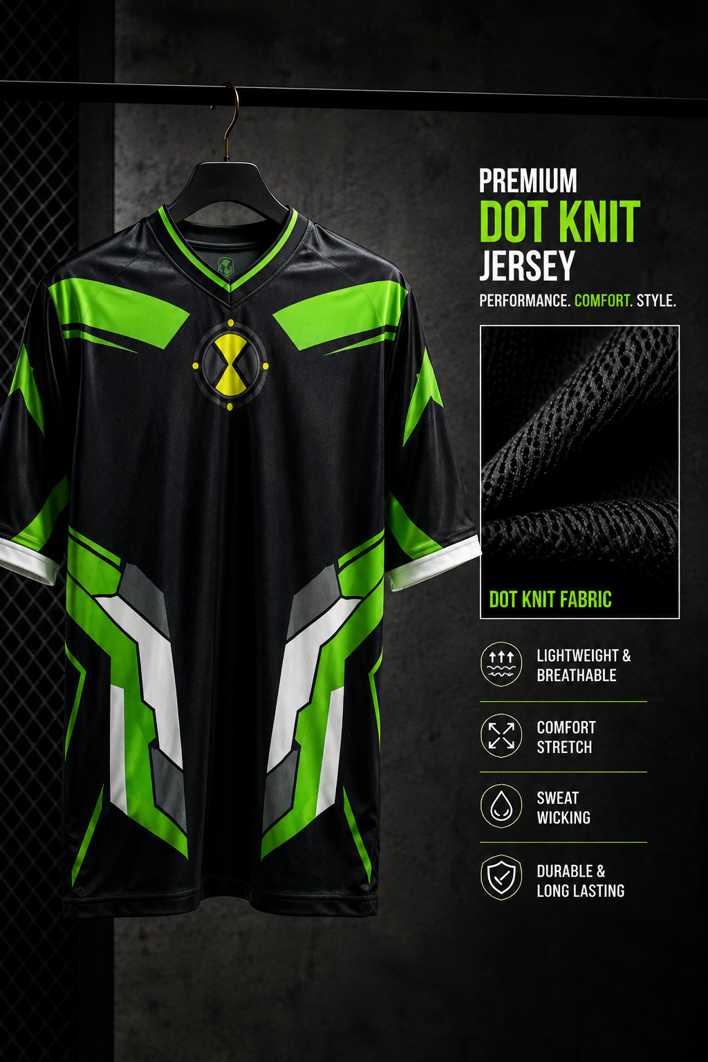 Ben 10 Premium Dot Knit Oversized Jersey 💚⚡
